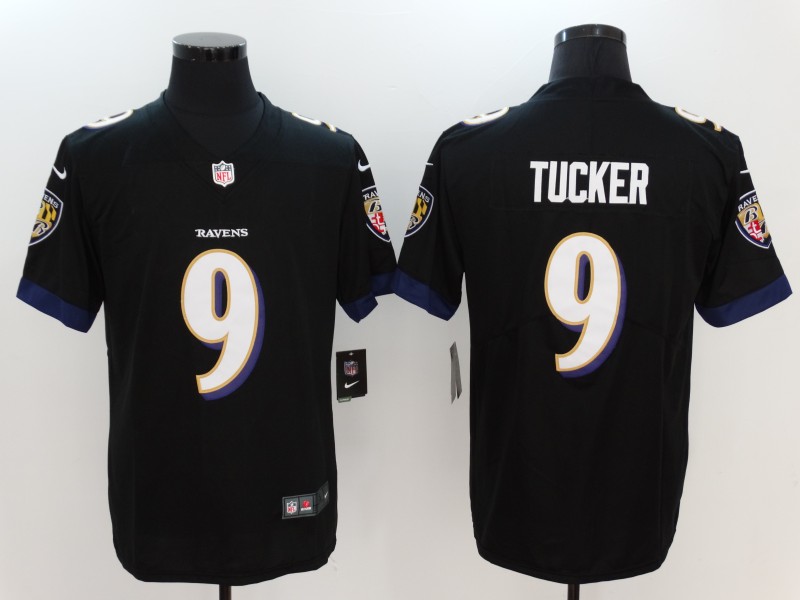 Men's Baltimore Ravens Justin Tucker #9 Black Jersey